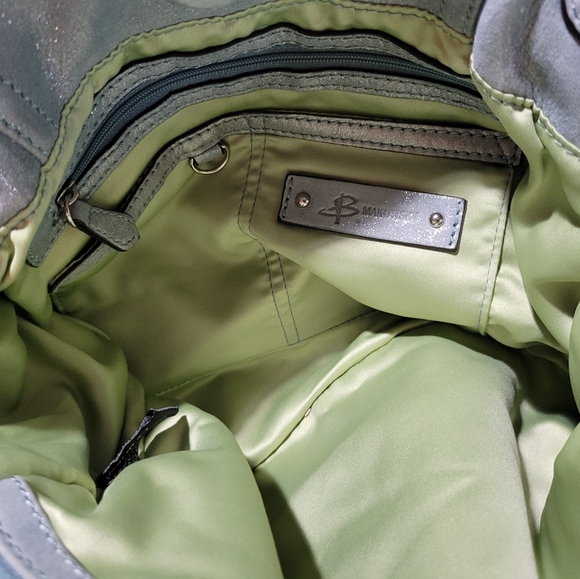 B. Makowsky Pale Grey Shimmer handbag - Picture 7 of 11